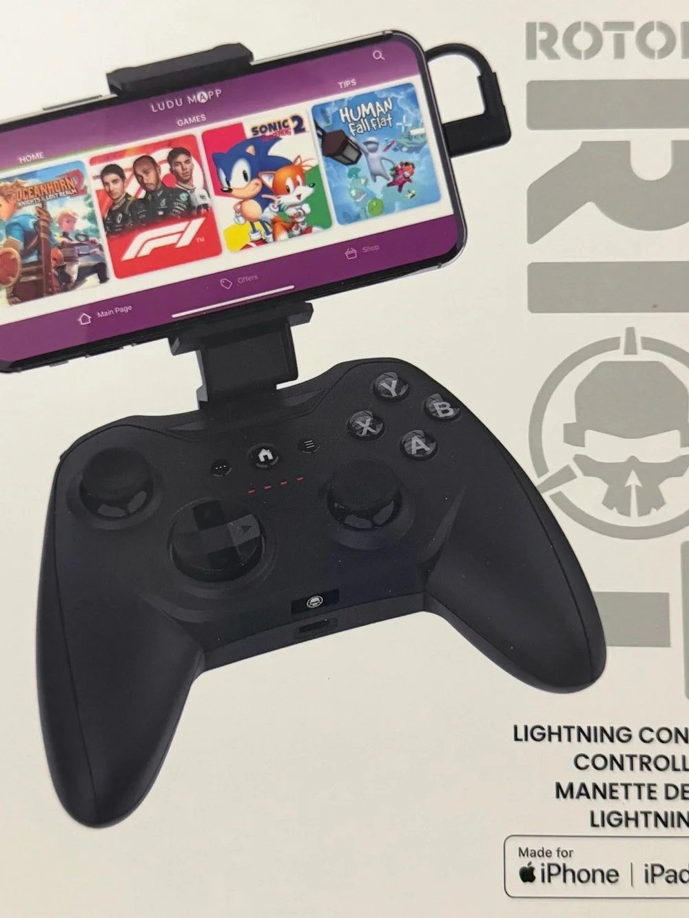 Wireless Black Mobile Controller with Phone Mount